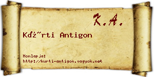 Kürti Antigon névjegykártya
